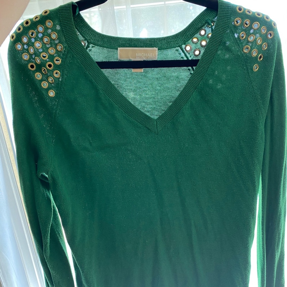 Michael kors green and gold sweater!